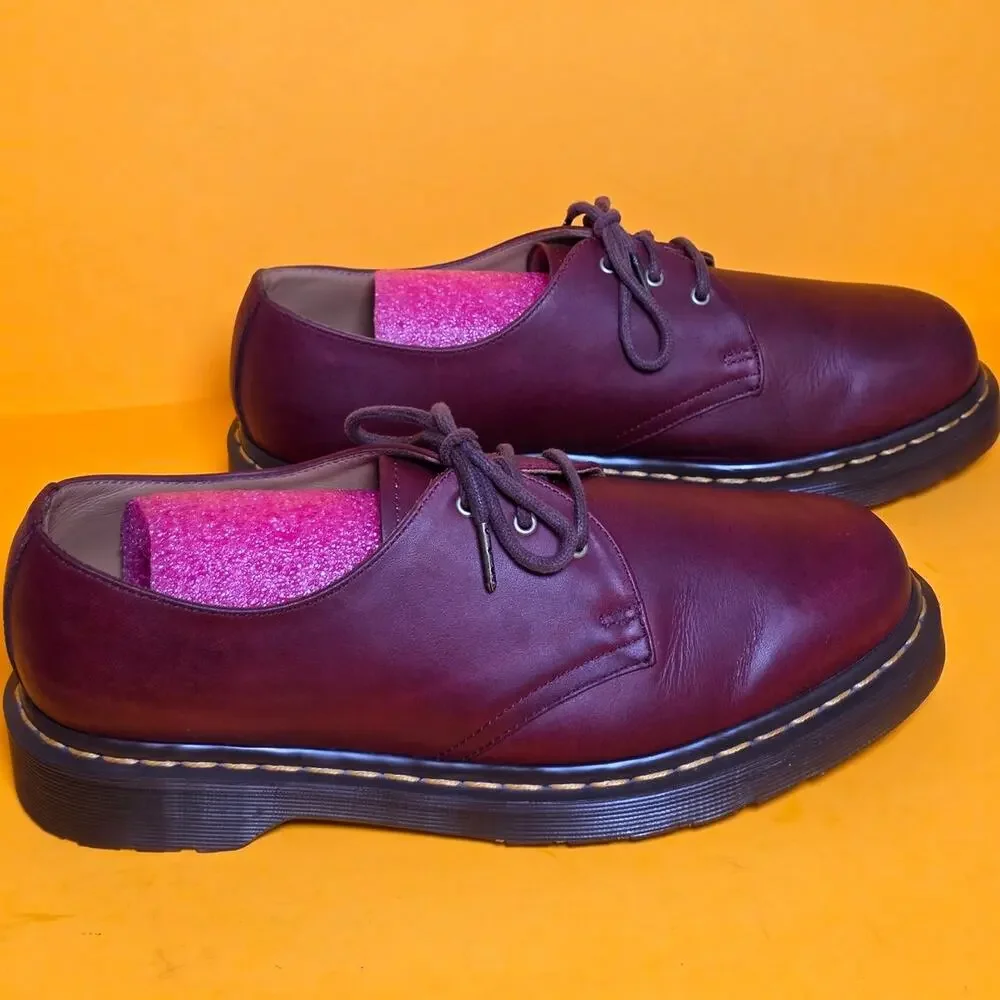 RARE Dr Martens 13377 For Life Oxfords Oxblood Burgundy Leather Men 9 Women 10